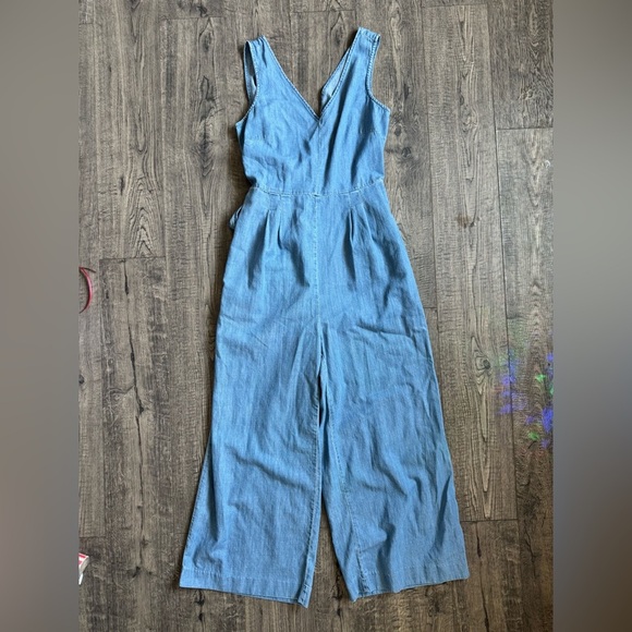 J. Crew Chambray Tie Jumpsuit- Size 2 - Picture 5 of 9